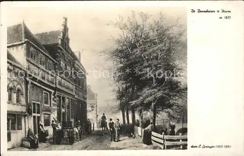 Hoorn De Bossuhuizen in 1875 Kuenstlerkarte C. Springer Kat. Hoorn