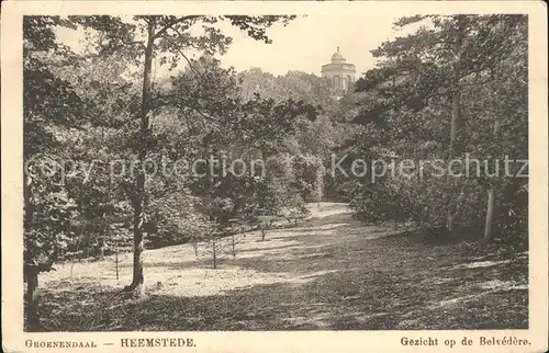 Heemstede Groenendaal Gezicht op de Belvedere Kat. Heemstede