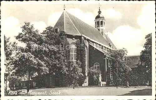 Sneek Kerk met Monument Kat. Sneek