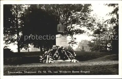 Leeuwarden Monument van Welderen Baron Rengers Denkmal Kat. Leeuwarden