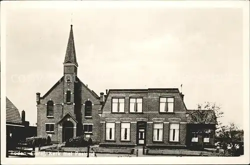 Roden Netherlands Geref Kerk met Pastorie Kirche Kat. Roden