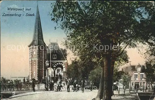 Sneek Waterpoort met Lemmerbrug Kat. Sneek