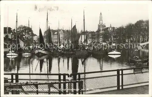 Groningen Zuiderhaven Museum en A. Toren Hafen Schiffe Kat. Groningen