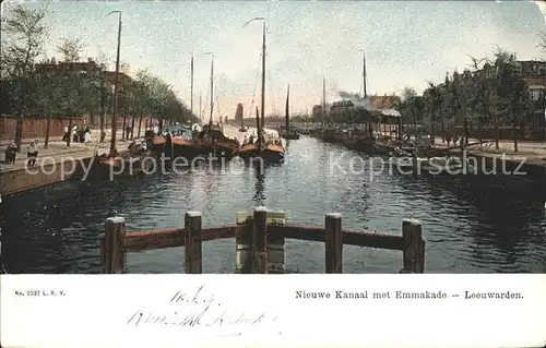 Leeuwarden Nieuwe Kanaal met Emmakade Kat. Leeuwarden