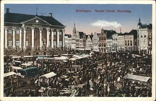 Groningen Groote Markt Marktdag Kat. Groningen