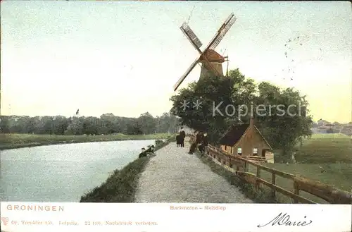 Groningen Barkmolen Reitdiep Wassermuehle Kat. Groningen