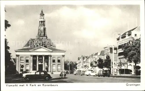 Groningen Vismarkt met A Kerk en Korenbeurs Kat. Groningen