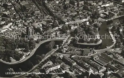 Leeuwarden met Oldehove in vogelvlucht Fliegeraufnahme Kat. Leeuwarden