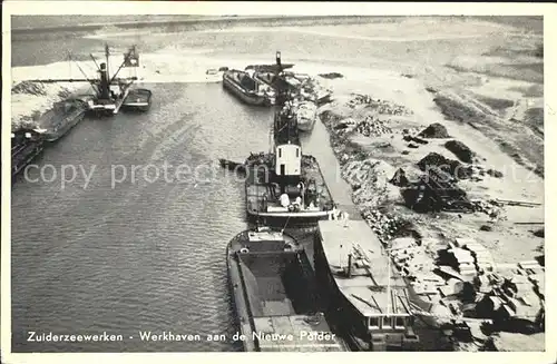 Harderwijk Zuiderzeewerken Werkhaven aan de Nieuwe Polder Kat. Harderwijk