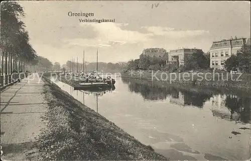 Groningen Verbindingskanaal Kanal Frachtkahn Kat. Groningen