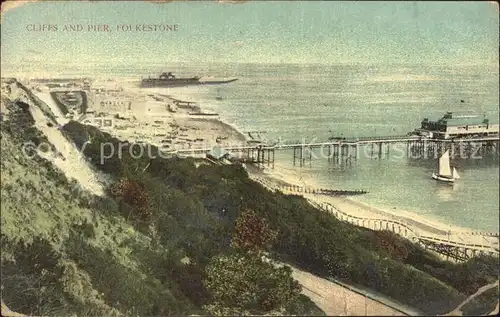 Folkestone Cliffs and Pier Kat. Shepway