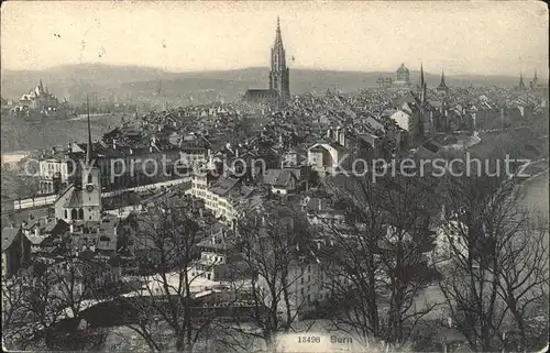 Bern BE Blick ueber die Stadt Kirche Kat. Bern