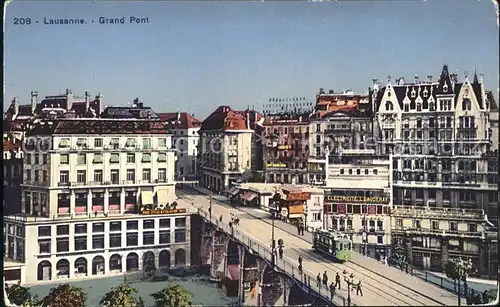 Lausanne VD Grand Pont Tram Bruecke Strassenbahn / Lausanne /Bz. Lausanne City