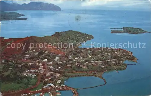 Kaneohe Aerial view of Peninsula Coconut Island Kat. Kaneohe