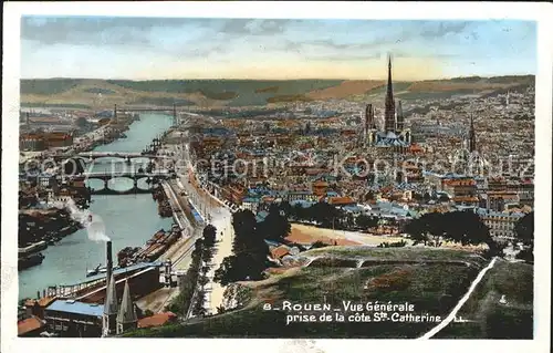 Rouen Vue generale prise de la cote Sainte Catherine Kat. Rouen