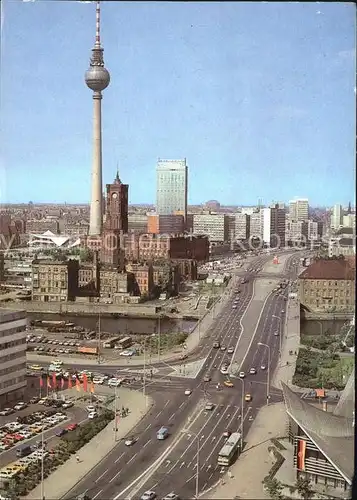 Berlin Blick zum Stadtzentrum Fernsehturm Hauptstadt der DDR Kat. Berlin