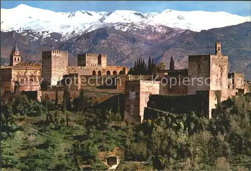 Granada Andalucia Vista general de la Alhambra y Sierra Nevada Kat. Granada