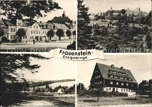Frauenstein Sachsen Teilansichten Schloss Erzgebirge Handabzug Kat. Frauenstein Sachsen