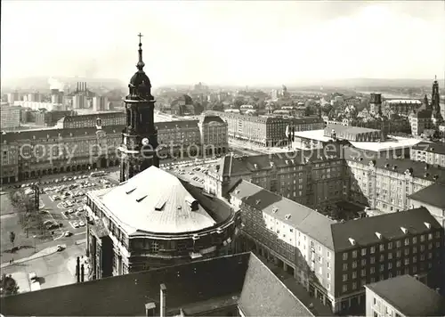 Dresden Blick vom Rathausturm Kreuzkirche Altmarkt Kat. Dresden Elbe