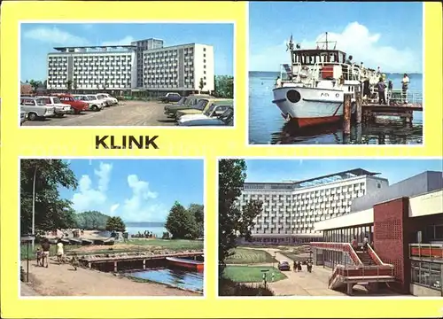 Klink Waren FDGB Erholungsheim MS Fontane Mueritzhafen Strand Kat. Klink Waren