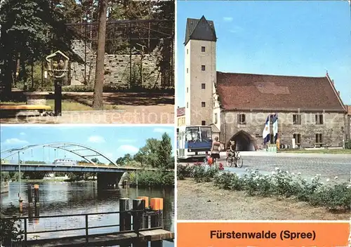 Fuerstenwalde Spree Heimattiergarten Spree Bruecke der Thaelmann Pioniere Rathaus Kat. Fuerstenwalde