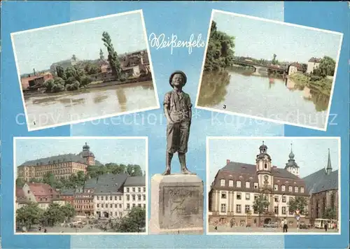Weissenfels Saale Schloss Augustusburg Bruecke des Friedens Rathaus Denkmal Skulptur Kat. Weissenfels