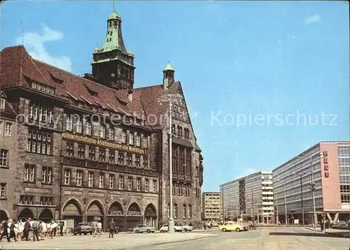 Karl Marx Stadt Markt mit Rathaus Kat. Chemnitz