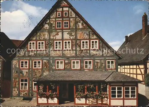 Schwalenberg Gasthof Kuenstlerklause Fassadenmalerei Friedrich Eicke Kat. Schieder Schwalenberg