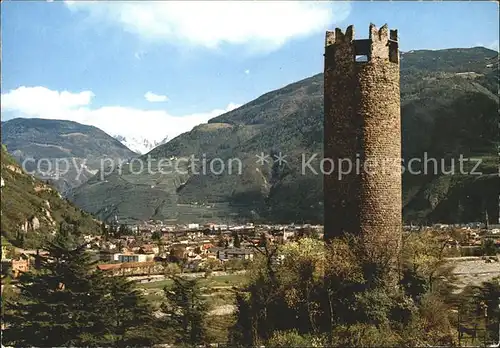 Bolzano Torre di Druso antico Castello Gscheibter Turm einstige Burg Treuenstein Kat. Bolzano