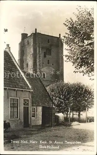 Sluis Netherlands Toren Ned Herv Kerk St Anna Termuiden Kirche Kat. Sluis