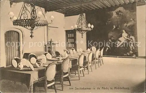 Middelburg Zeeland Sectiekamer in de Abdij Abtei Wandgemaelde Kat. Middelburg