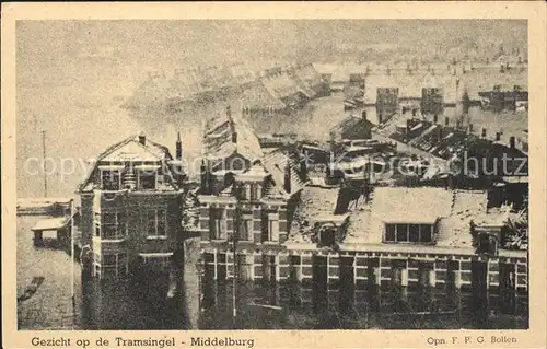 Middelburg Zeeland Gezicht op de Tramsingel Hochwasser Kat. Middelburg