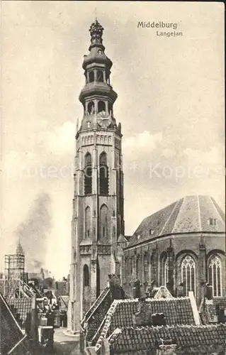 Middelburg Zeeland Langejan Turm der Koorkerk Kiche Kat. Middelburg