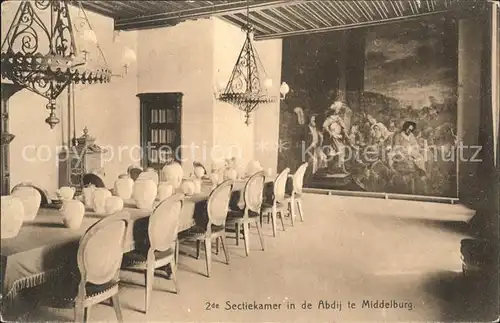 Middelburg Zeeland Sectiekamer in de Abdij Abtei Wandgemaelde Kat. Middelburg