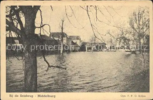 Middelburg Zeeland Bij de Seisbrug Hochwasser Kat. Middelburg