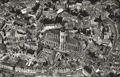 Middelburg Zeeland Lange Jan met Nieuwe Kerk en Koorkerk Fliegeraufnahme Kat. Middelburg