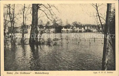 Middelburg Zeeland Nabij De Griffioen Hochwasser Kat. Middelburg