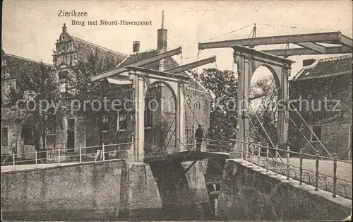 Zierikzee Brug met Noord Havenpoort Zugbruecke Kat. Zierikzee