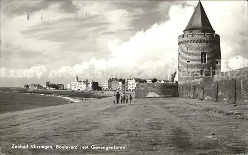 Vlissingen Boulevard met Gevangentoren Zeebad Kat. Vlissingen