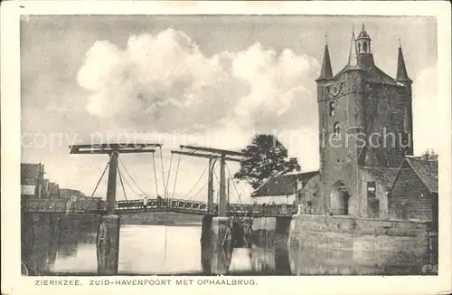 Zierikzee Zuid Havenpoort met Ophaalbrug Zugbruecke Kat. Zierikzee