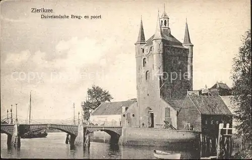 Zierikzee Duivelandsche Brug en poort Zugbruecke Kat. Zierikzee