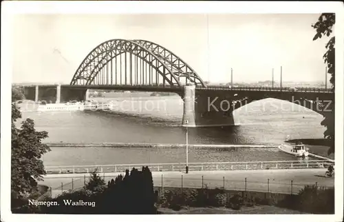 Nijmegen Waalbrug Schiff Kat. Nimwegen Nijmegen