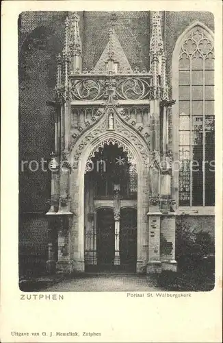 Zutphen Portaal St. Walburgskerk Kat. Zutphen