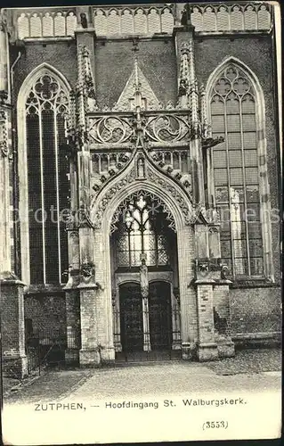 Zutphen Hoofdingang St. Walburgskerk Kat. Zutphen