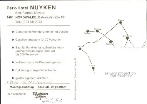 Nordwalde Park Hotel Nuyken  Kat. Nordwalde