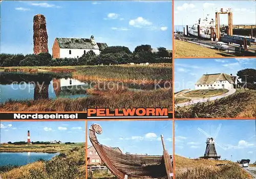 Pellworm Muehle Hafen Turm Kat. Pellworm