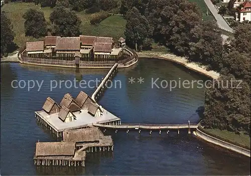 Unteruhldingen Fliegeraufnahme Freilichtmuseum  Kat. Uhldingen Muehlhofen