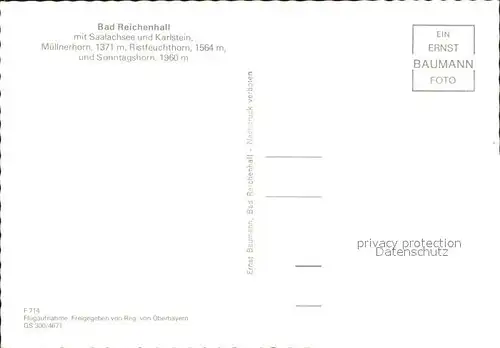 Bad Reichenhall Fliegeraufnahme Saalachsee Karlstein Muellnerhorn Ristfruchthorn Sonntagshorn Kat. Bad Reichenhall