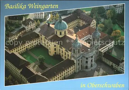 Weingarten Wuerttemberg Basilika Barockkirche Fliegeraufnahme / Weingarten /Ravensburg LKR