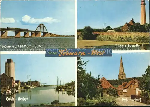 Fehmarn Fluegger Leuchtturm Petersdorf Hafen Bruecke Kat. Fehmarn